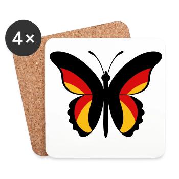 GER Papillon - Dessous de verre (lot de 4) - blanc - Devant