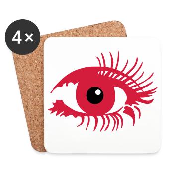 Eye make-up - Coasters (set of 4) - white - Front