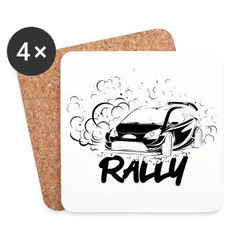 Rally Drift Auto Offroad 4x4 Illustration Symbol - Untersetzer (4er-Set) - Weiß - Vorne