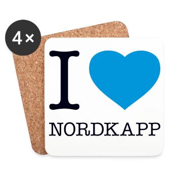 I LOVE NORDKAPP Norway Norwegen - Untersetzer (4er-Set) - Weiß - Vorne