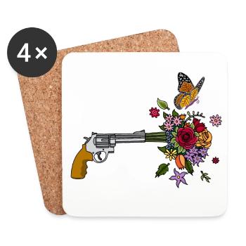 Un pistolet pour la paix - Dessous de verre (lot de 4) - blanc - Devant