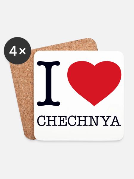 I LOVE CHECHNYA - Untersetzer (4er-Set) - Weiß