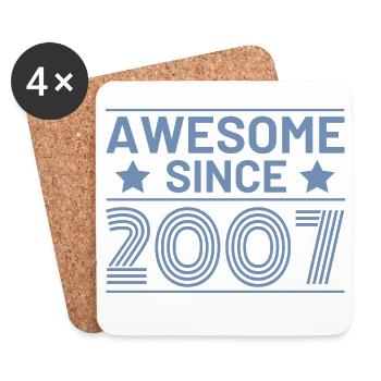 Birthday Retro Awesome since 2007 - Coasters (set of 4) - white - Front