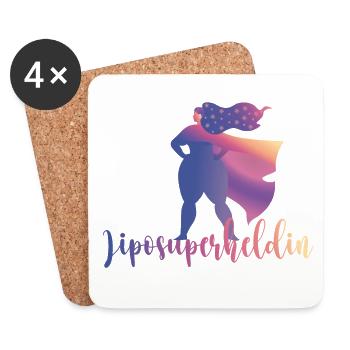 Liposuperheldin - Untersetzer (4er-Set) - Weiß - Vorne