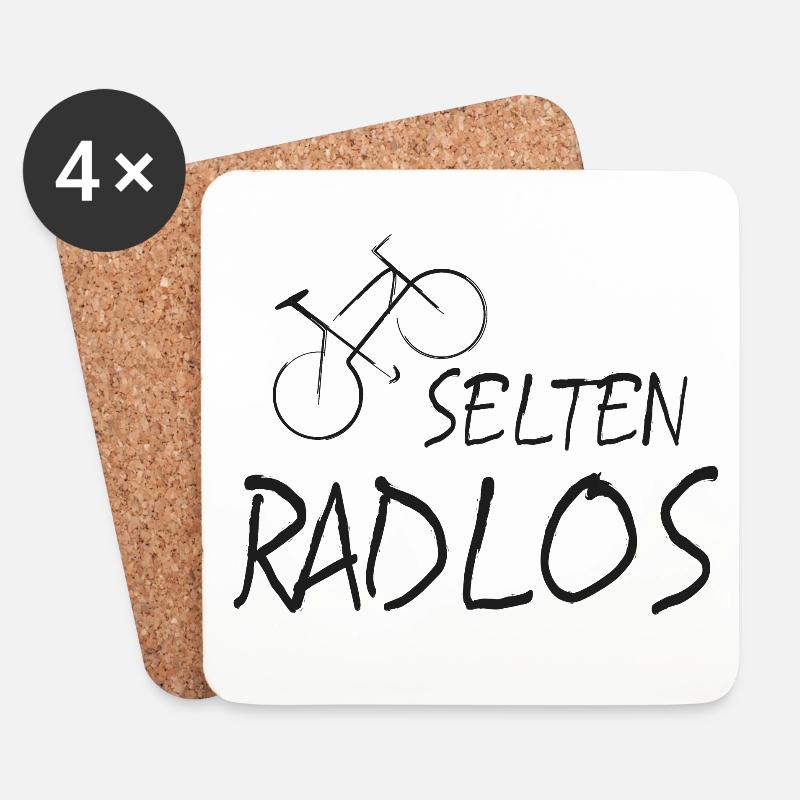 Selten Radlos Radfahren Sprüche lustig Geschenk - Untersetzer (4er-Set) - Weiß