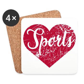 Sports Heart - Coasters (set of 4) - white - Front