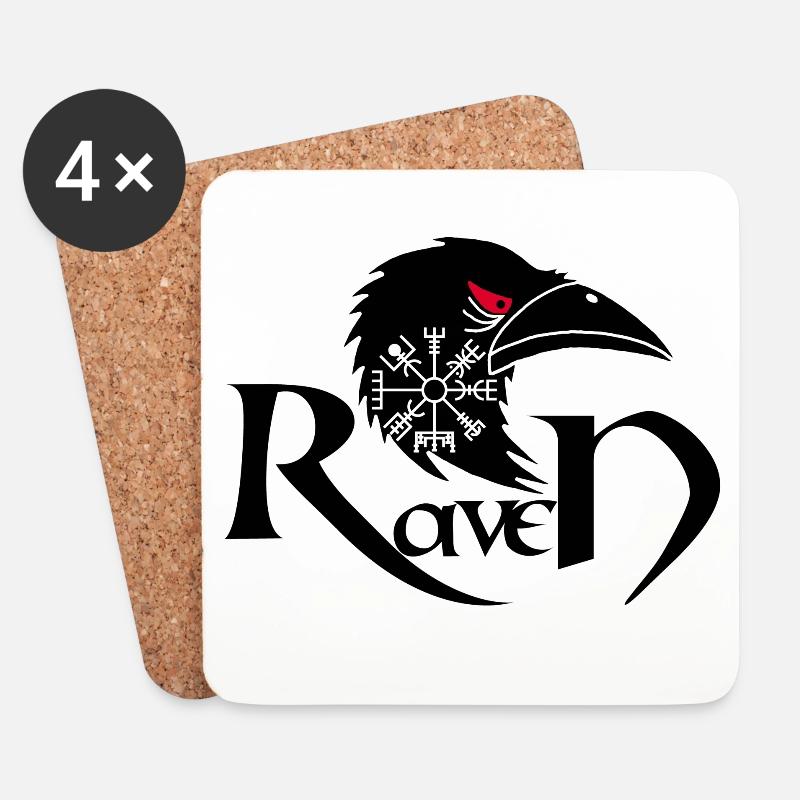 Raven für Reisende - Untersetzer (4er-Set) - Weiß