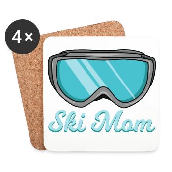 Ski Mama - Untersetzer (4er-Set) - Weiß - Vorne