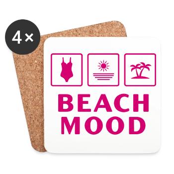 Beach Mood Summer Sun Sea Holiday - Coasters (set of 4) - white - Front