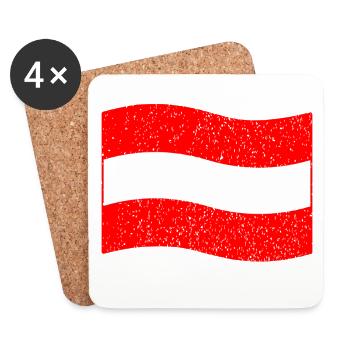 Drapeau vintage de l’Autriche - Dessous de verre (lot de 4) - blanc - Devant