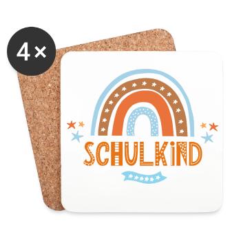Schulkind Boho Retro Regenbogen - Untersetzer (4er-Set) - Weiß - Vorne