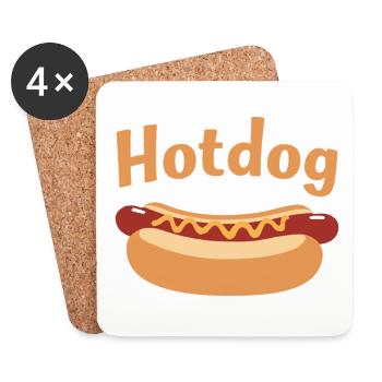 Hotdog Liebe in Schwarz-Weiß Look - Untersetzer (4er-Set) - Weiß - Vorne