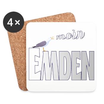 Emden Möwe & Moin Design - Untersetzer (4er-Set) - Weiß - Vorne