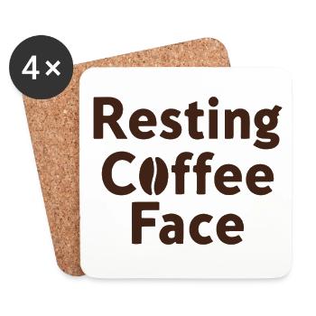 Resting Coffee Face Coffee Love - Coasters (set of 4) - white - Front