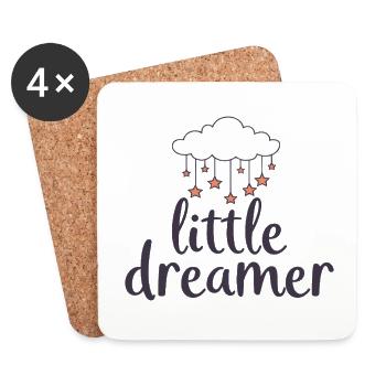 Little Dreamer Cloud Stars - Coasters (set of 4) - white - Front