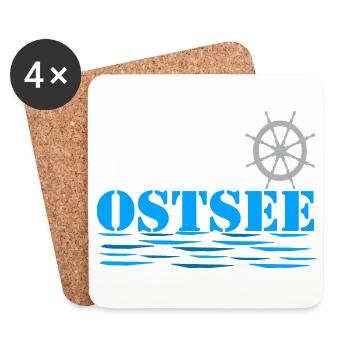 Logo nautique de l’enfant de la mer Baltique - Dessous de verre (lot de 4) - blanc - Devant