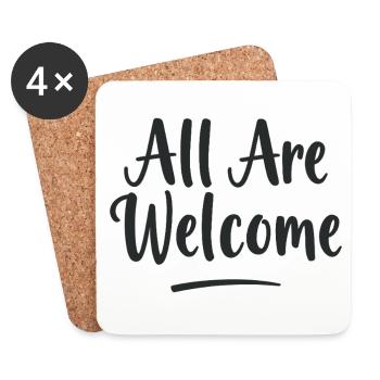 All Are Welcome - Coasters (set of 4) - white - Front