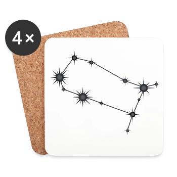 Gemini Star Constellation Zodiac Sign Black & Gray - Coasters (set of 4) - white - Front