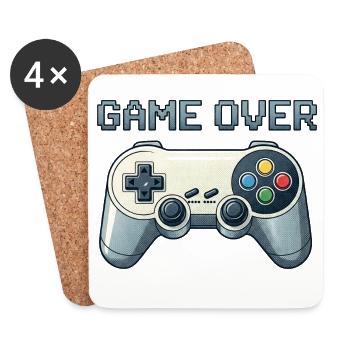 Game over - Untersetzer (4er-Set) - Weiß - Vorne