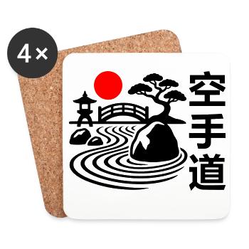 Karate Natur - Untersetzer (4er-Set) - Weiß - Vorne