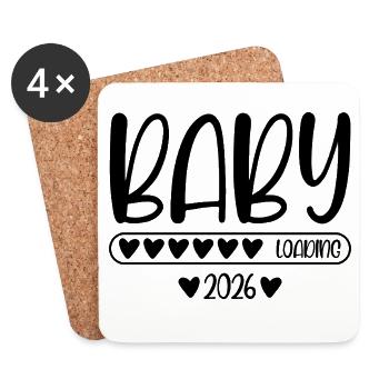Baby 2026 loading - Coasters (set of 4) - white - Front