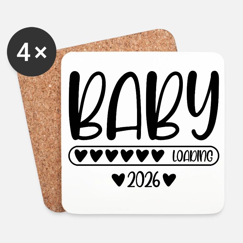 Baby 2026 loading - Untersetzer (4er-Set) - Weiß