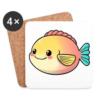 Poisson - Dessous de verre (lot de 4) - blanc - Devant
