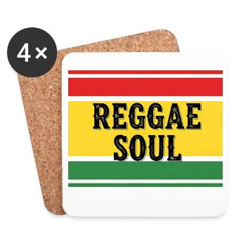 Reggae Soul Style jamaïcain - Dessous de verre (lot de 4) - blanc - Devant
