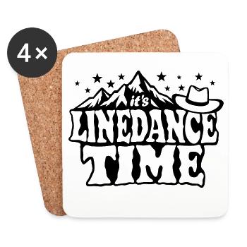 It's linedance time, Linedancing, Country USA - Coasters (set of 4) - white - Front