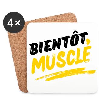 Design Musculature Énergique en Style Urban - Dessous de verre (lot de 4) - blanc - Devant