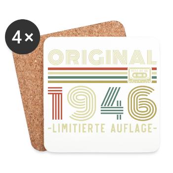 Original 1946 Vintage Anniversaire Rétro - Dessous de verre (lot de 4) - blanc - Devant