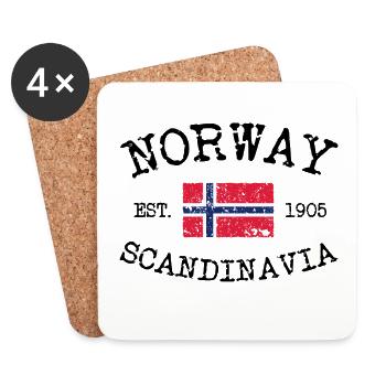 Norway - Norge - Norwegen - Scandinavia - 1905 - Coasters (set of 4) - white - Front