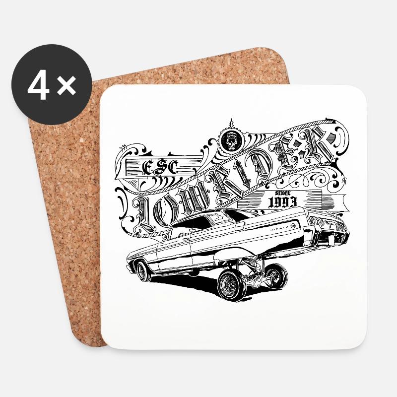 E.S.C. Lowrider - Untersetzer (4er-Set) - Weiß