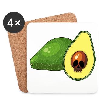 Avocado skull - Coasters (set of 4) - white - Front