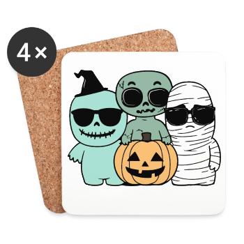 Halloween halloween horror party design - Coasters (set of 4) - white - Front