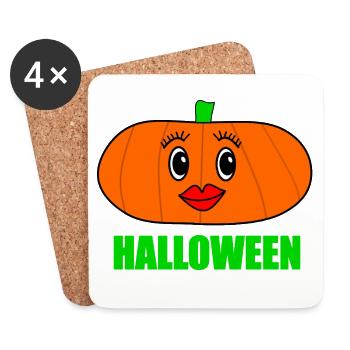 HALLOWEEN. PUMPKIN. HALLOWEEN PUMPKIN - Coasters (set of 4) - white - Front
