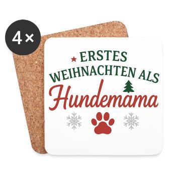 Tradition Noël Chien Maman Design - Dessous de verre (lot de 4) - blanc - Devant