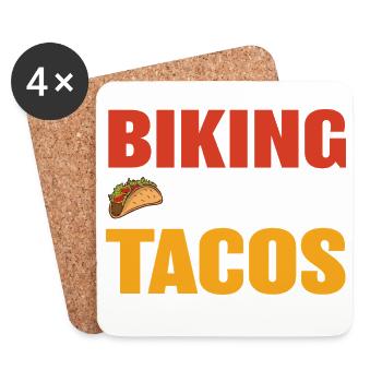 Biking und Tacos Design für Freizeit - Untersetzer (4er-Set) - Weiß - Vorne