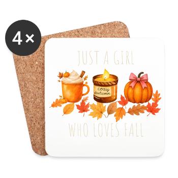 Just a girl who loves autumn - Coasters (set of 4) - white - Front