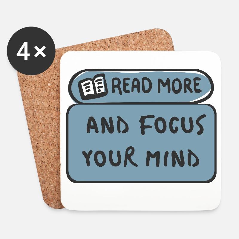 Read More Focus Your Mind - Coasters (set of 4) - white