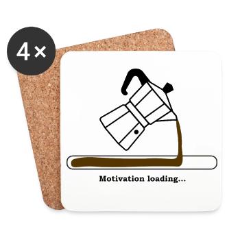Motivation Charger avec du café - Dessous de verre (lot de 4) - blanc - Devant
