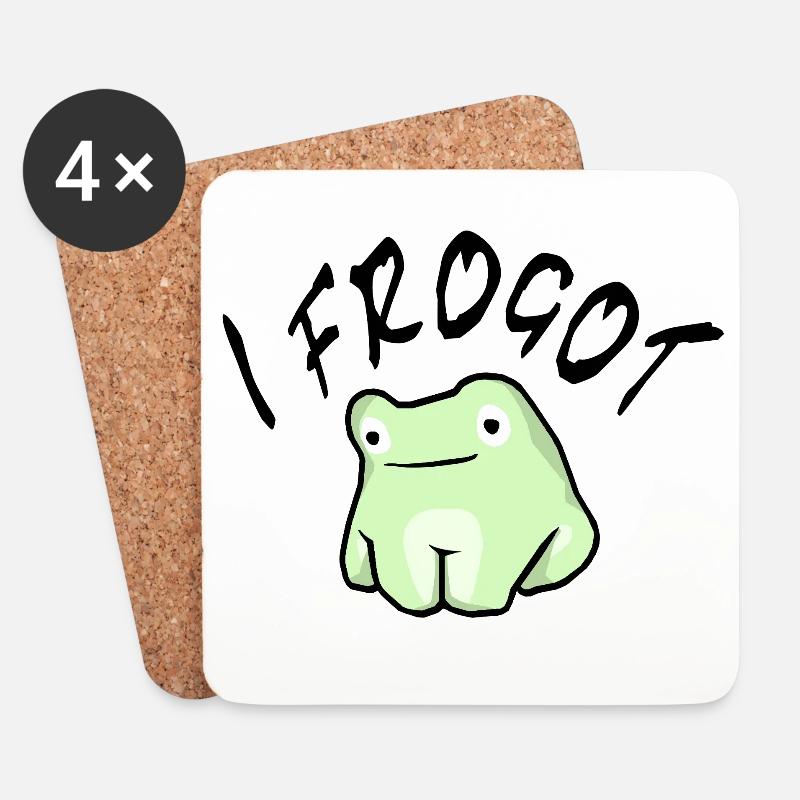 Frogot schwarz - Untersetzer (4er-Set) - Weiß