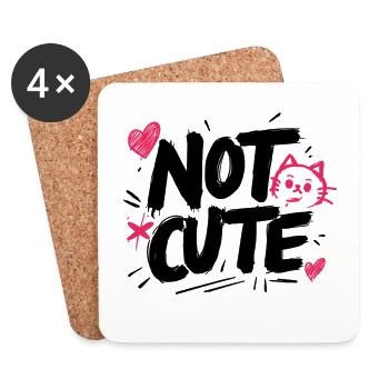 Not Cute! - Untersetzer (4er-Set) - Weiß - Vorne