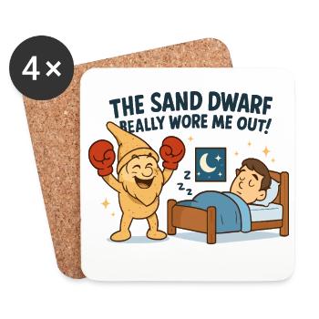 Le nain de sable frappe ! - Dessous de verre (lot de 4) - blanc - Devant