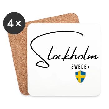 Elegantes Design Stockholm, ich liebe Stockholm - Untersetzer (4er-Set) - Weiß - Vorne