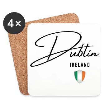 Elegantes Design Dublin, ich liebe Dublin - Untersetzer (4er-Set) - Weiß - Vorne