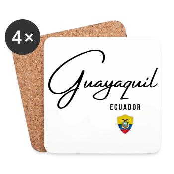 Design élégant Guayaquil, fierté équatorienne - Dessous de verre (lot de 4) - blanc - Devant