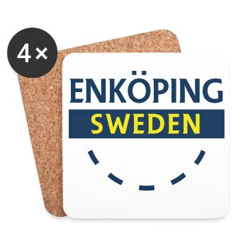 Enköping Schweden Schildabzeichen - Untersetzer (4er-Set) - Weiß - Vorne