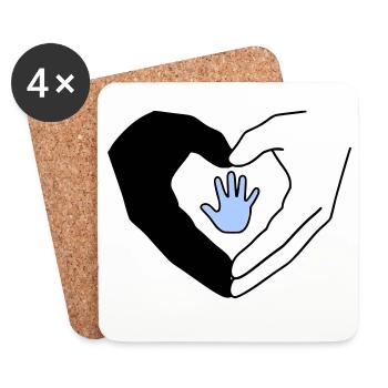 Family Hands Heart Love Protection Vector - Coasters (set of 4) - white - Front