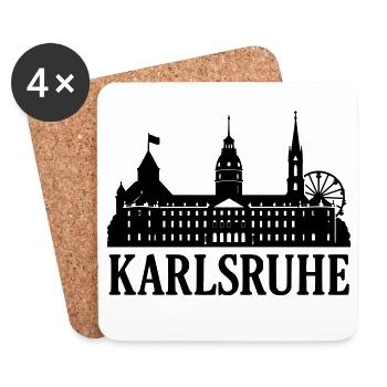 Karlsruhe Landmark Silhouette - Coasters (set of 4) - white - Front